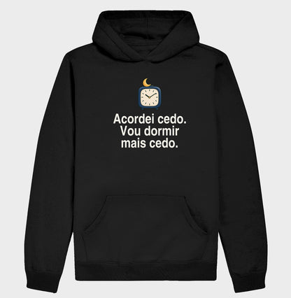 Moletom com Capuz - Sono Adiantado, Preta