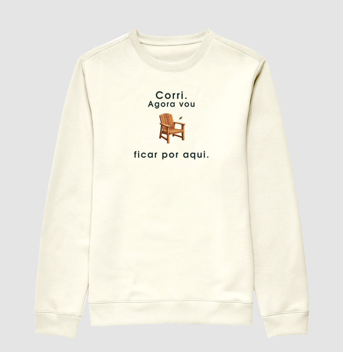 Suéter Moletom - Ficar por Aqui, Off White