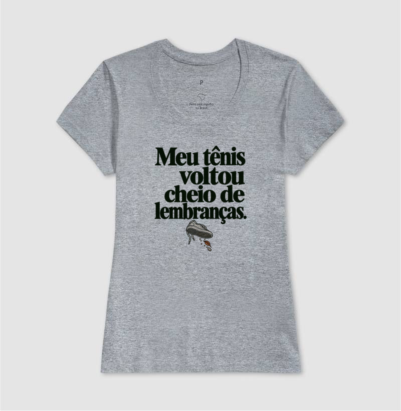 Camiseta Unissex - Areia de Brinde, Feminino, Cinza