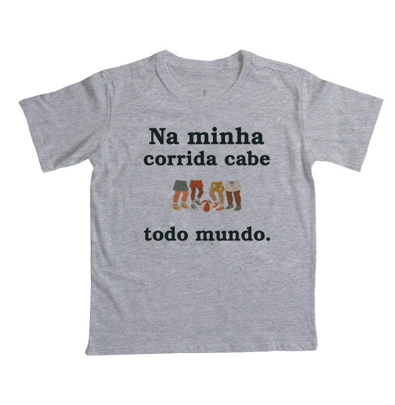 Camiseta Infantil - Todo Mundo Brinca, Cinza