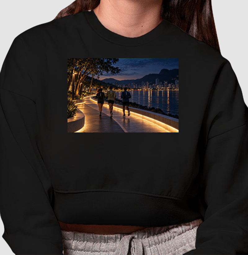 Cropped Moletom - Noite Refletiva