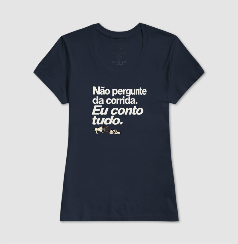 Camiseta Unissex - Cheguei no Assunto, Feminino, Marinho