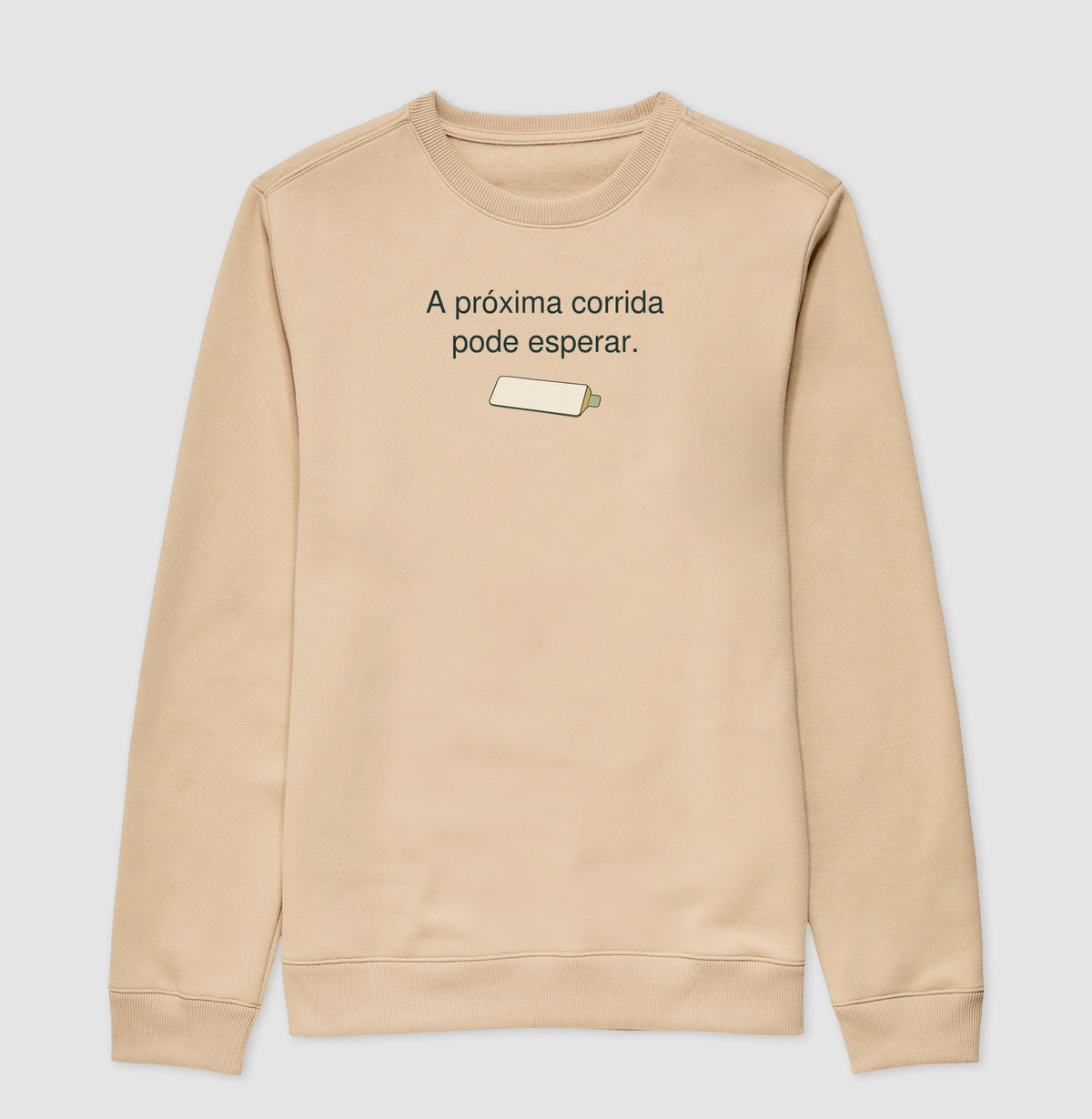 Suéter Moletom - Pausa Escolhida, Bege
