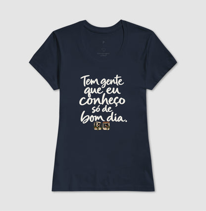 Camiseta Unissex - Bom Dia de Bairro, Feminino, Marinho