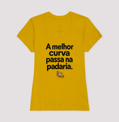Camiseta Unissex - Curva da Padaria, Feminino, Amarelo