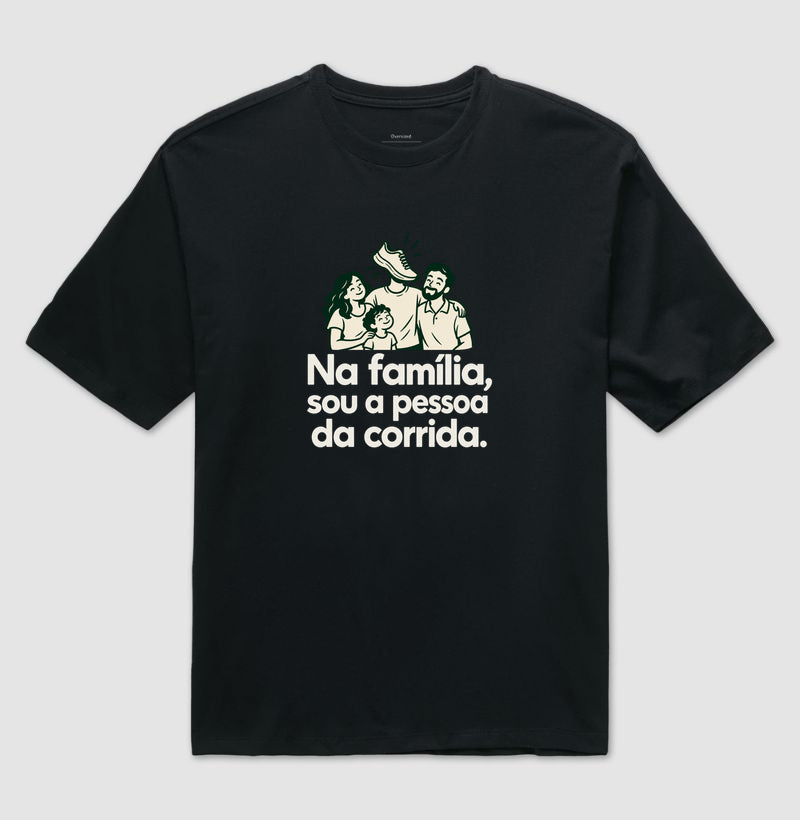 Camiseta Oversized - Sobrenome Corrida, Preta