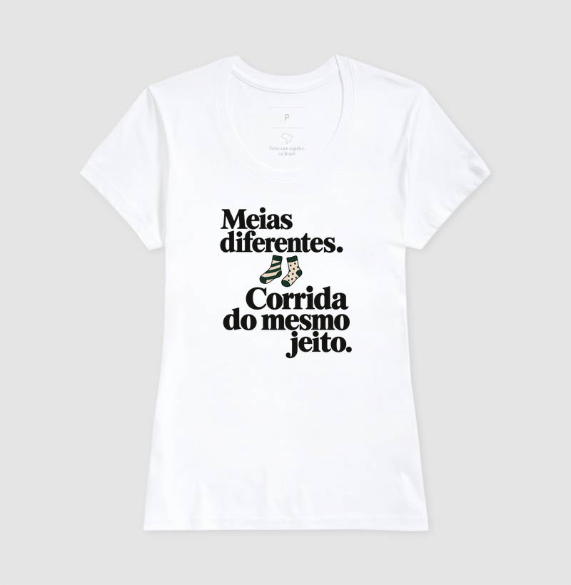 Camiseta Unissex - Par Diferente, Feminino, Branca
