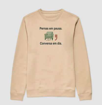 Suéter Moletom - Pernas em Pausa, Bege
