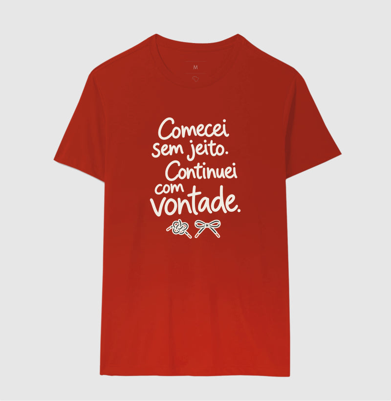 Camiseta Unissex - Outro Começo, Masculino, Vermelho