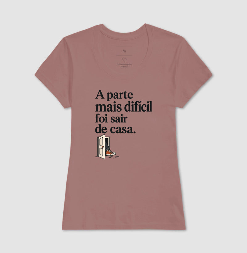 Camiseta Unissex - Coragem de Ir, Feminino, Rosa