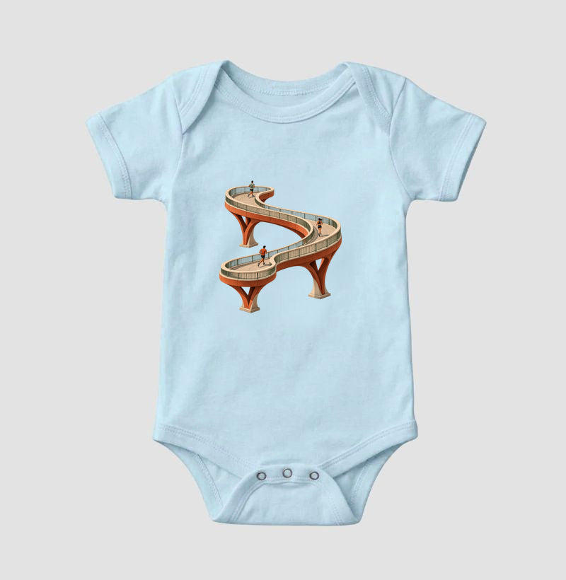Body Infantil - Pontes e Voltas, Azul Bebê