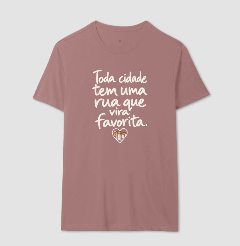 Camiseta Unissex - Rua Favorita, Masculino, Rosa