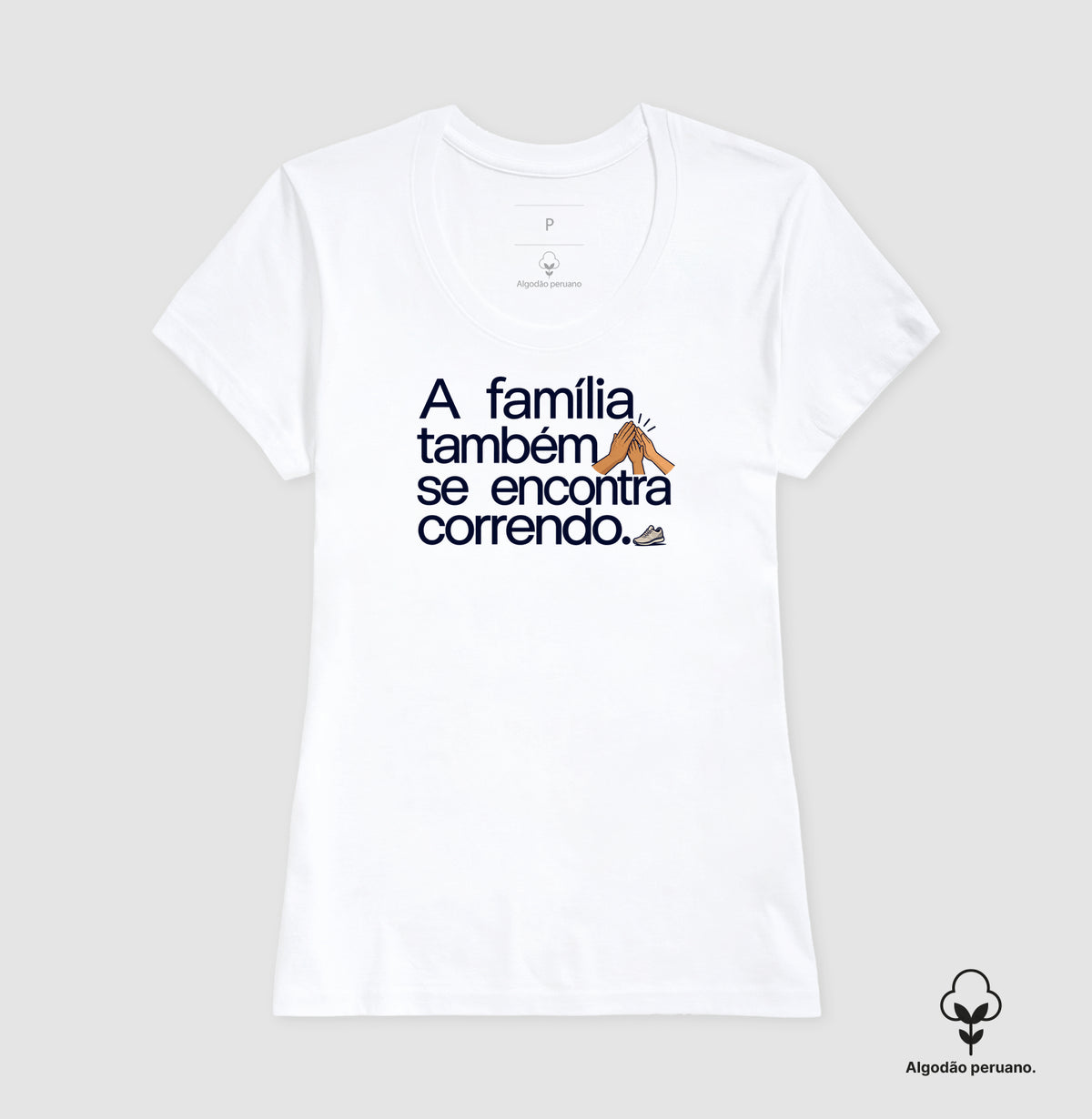 Camiseta Algodão Peruano - Família na Calçada