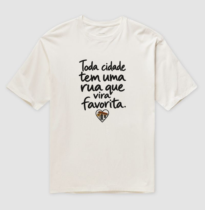 Camiseta Oversized - Rua Favorita, Off White