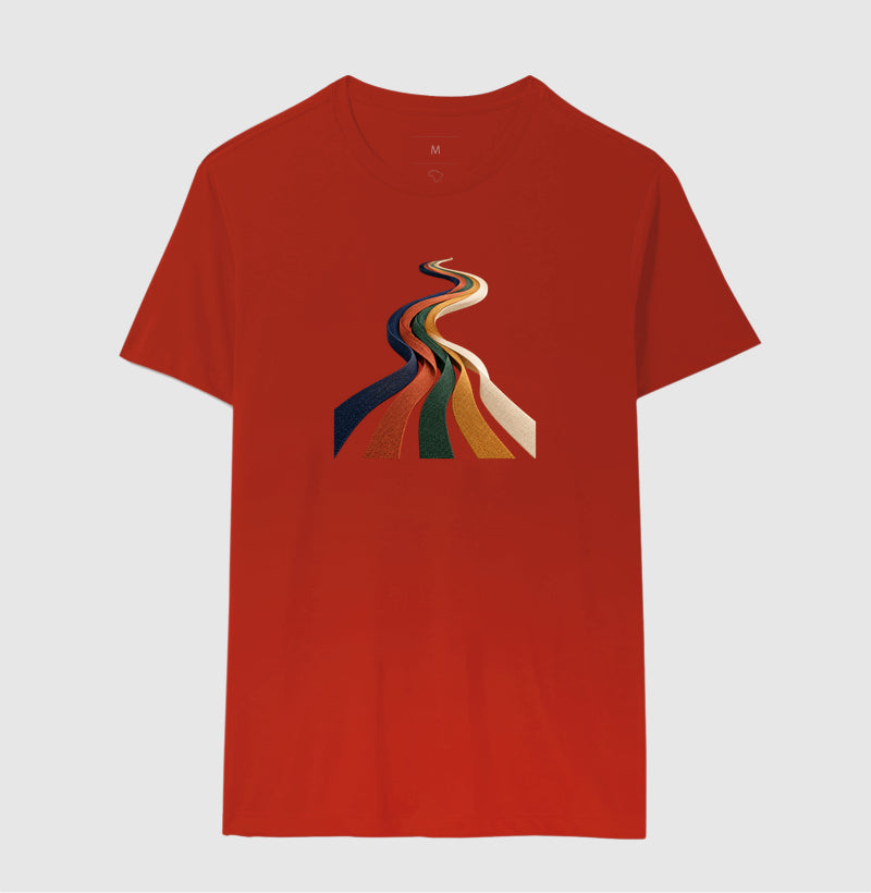 Camiseta Unissex - Quilômetros Compartilhados, Masculino, Vermelho