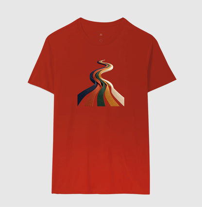 Camiseta Unissex - Quilômetros Compartilhados, Masculino, Vermelho
