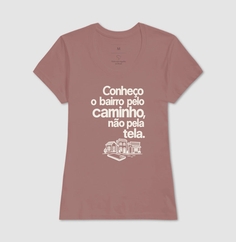 Camiseta Unissex - Caminho Sem Tela, Feminino, Rosa
