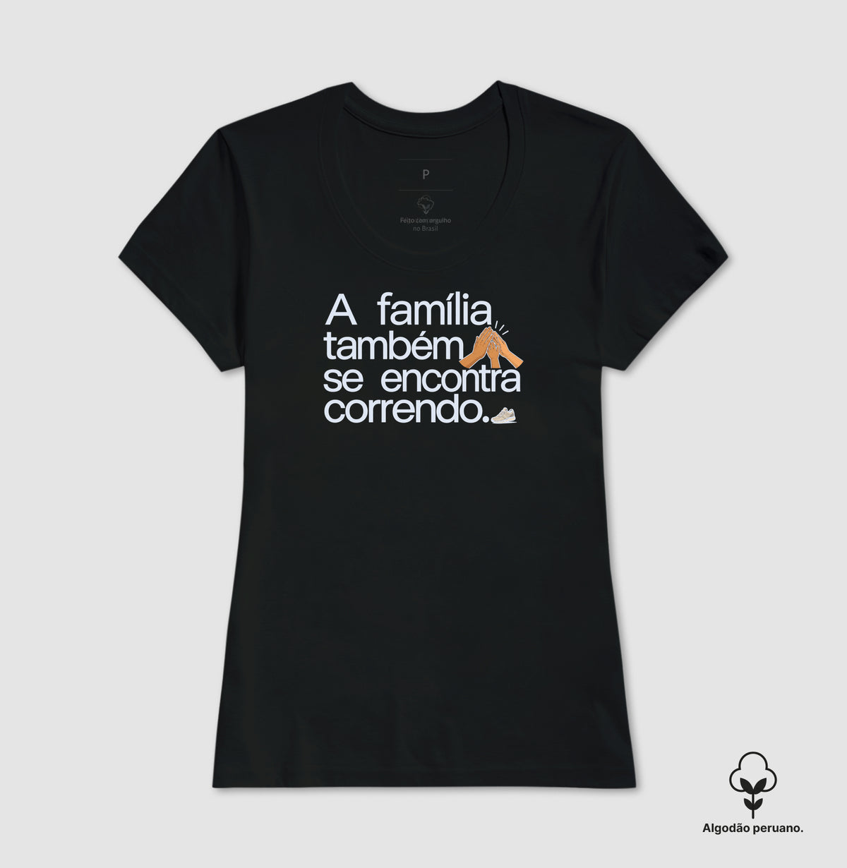 Camiseta Algodão Peruano - Família na Calçada
