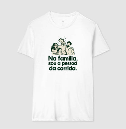 Camiseta Unissex - Sobrenome Corrida, Masculino, Branca