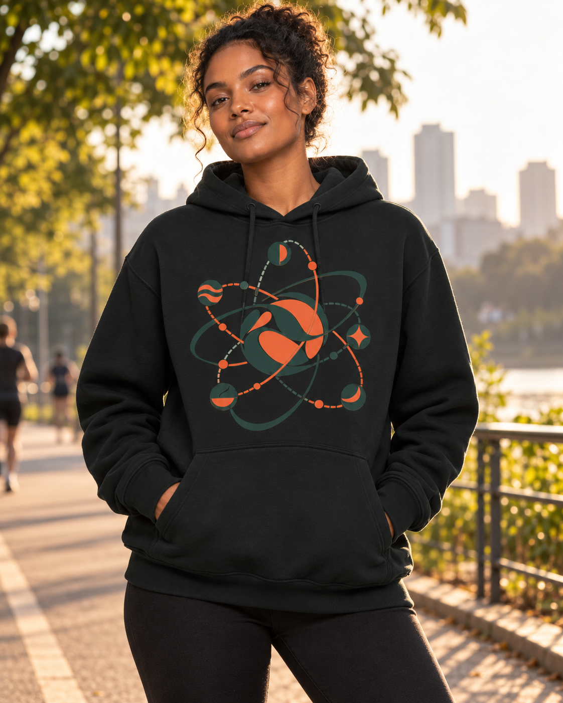 Hoodie Moletom - Órbita Runner — peça preta