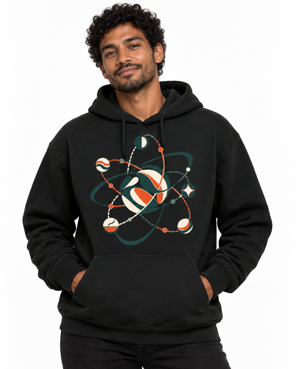 Hoodie Moletom - Órbita Runner — peça preta