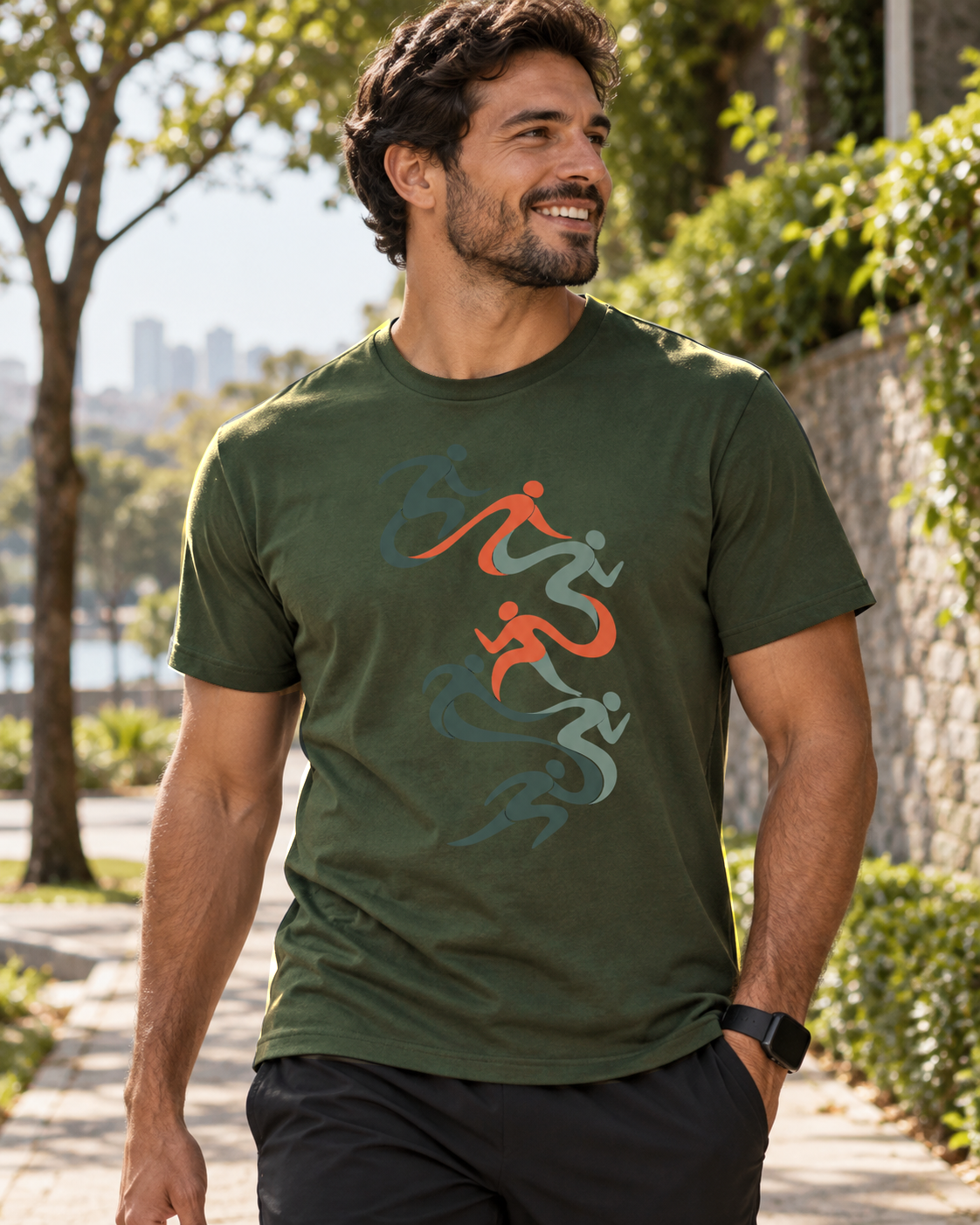 Camiseta Algodão Peruano - Movimento Contínuo — foto em ambiente, cor oficial