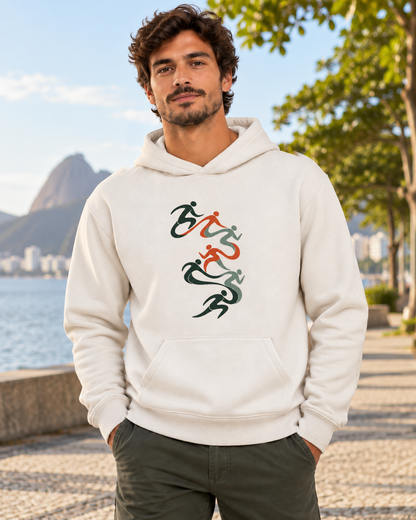 Hoodie Moletom Movimento Contínuo — homem em ambiente, capuz e bolso canguru