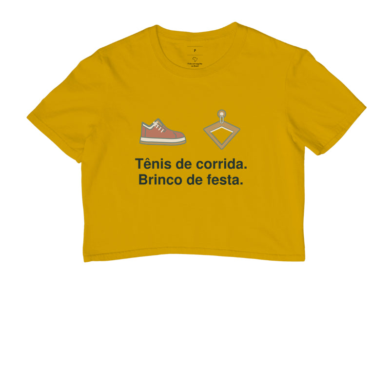 Cropped - Tênis e Festa, Amarelo