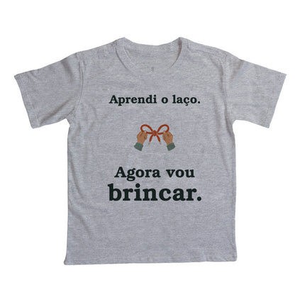 Camiseta Infantil - Laço Aprendido, Cinza