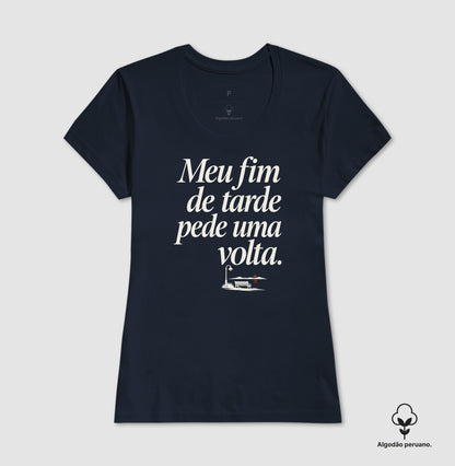 Camiseta Algodão Peruano - Noite de Esquina, Feminino, Marinho