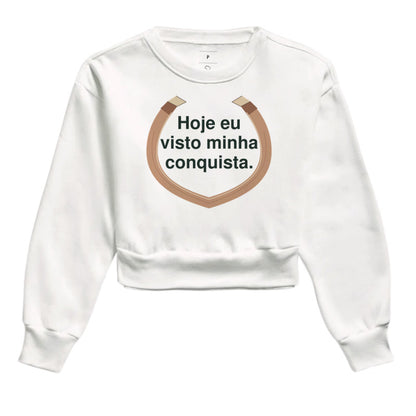 Cropped Moletom - Conquista Vestida, Branca