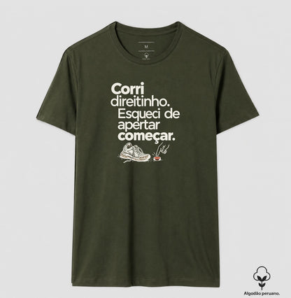 Camiseta Algodão Peruano - Botão Esquecido, Masculino, Verde Musgo