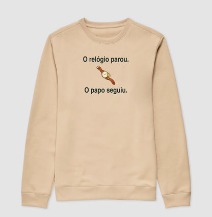 Suéter Moletom - Relógio e Papo, Bege