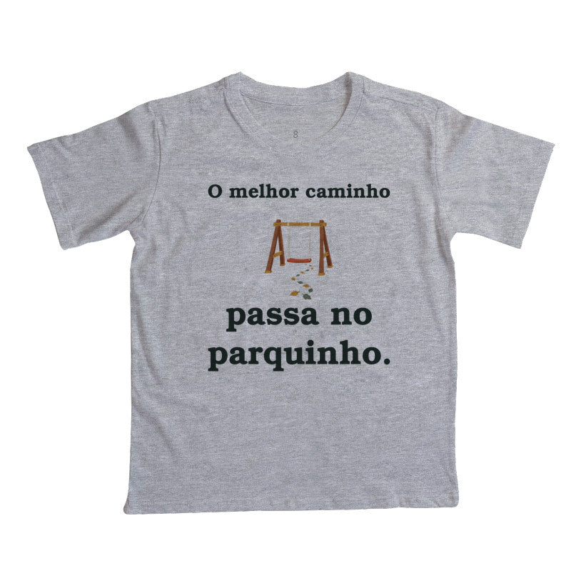 Camiseta Infantil - Caminho do Parquinho, Cinza