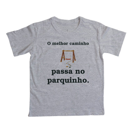 Camiseta Infantil - Caminho do Parquinho, Cinza