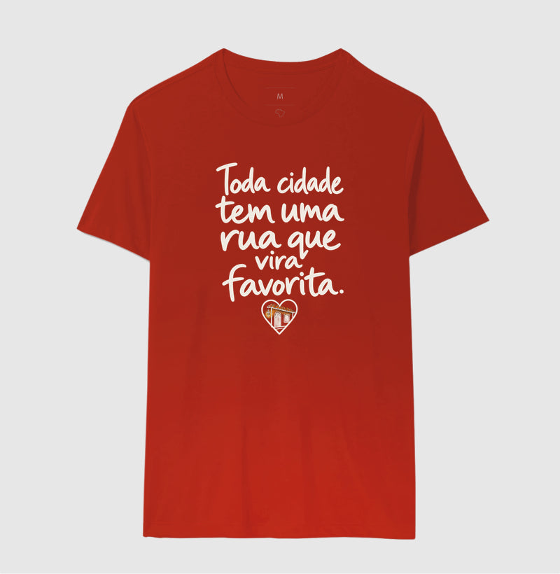 Camiseta Unissex - Rua Favorita, Masculino, Vermelho