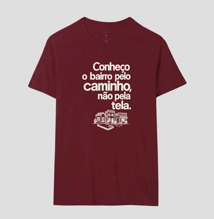 Camiseta Unissex - Caminho Sem Tela, Masculino, Bordeaux