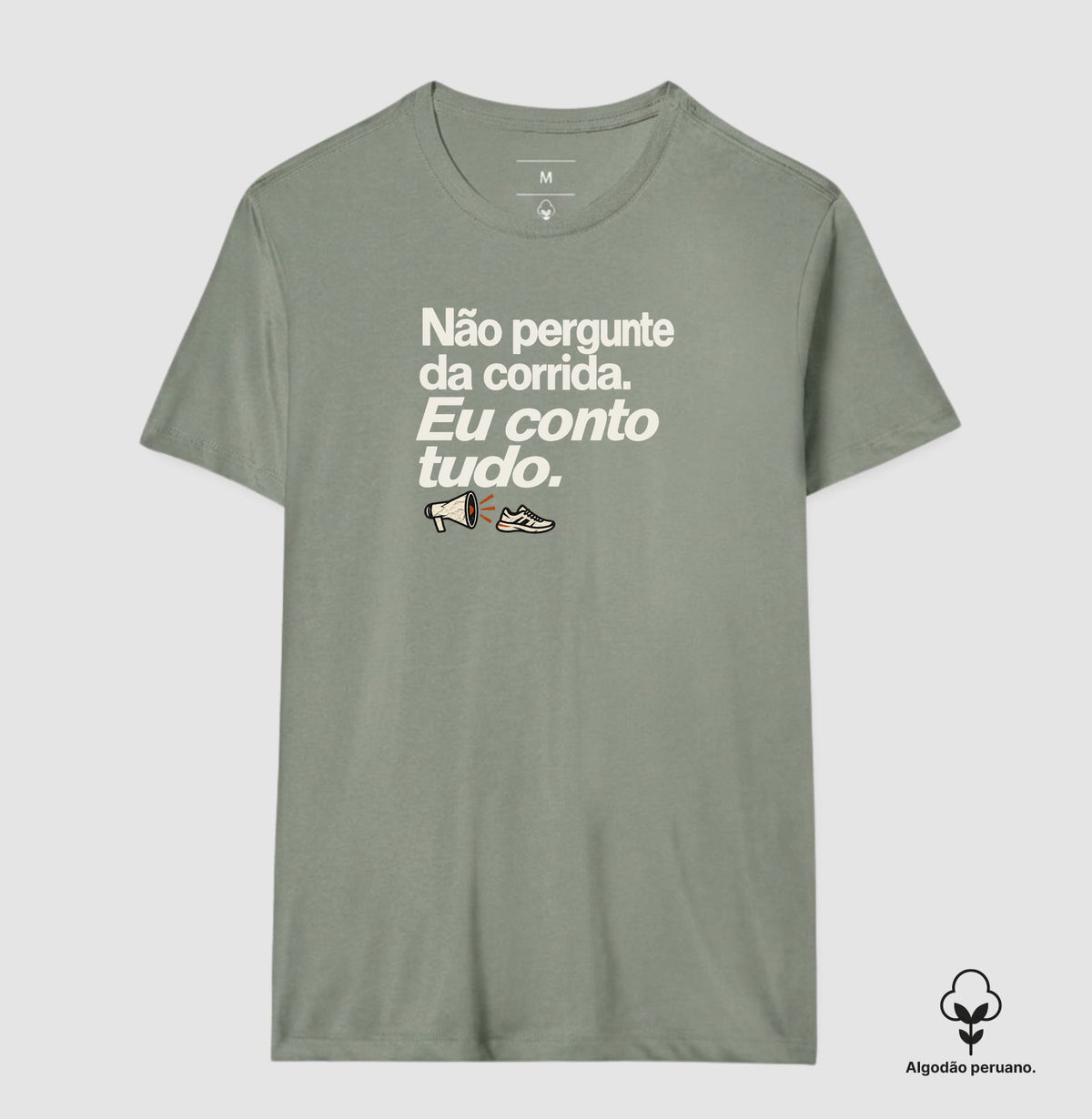 Camiseta Algodão Peruano - Cheguei no Assunto, Masculino, Verde Oliva