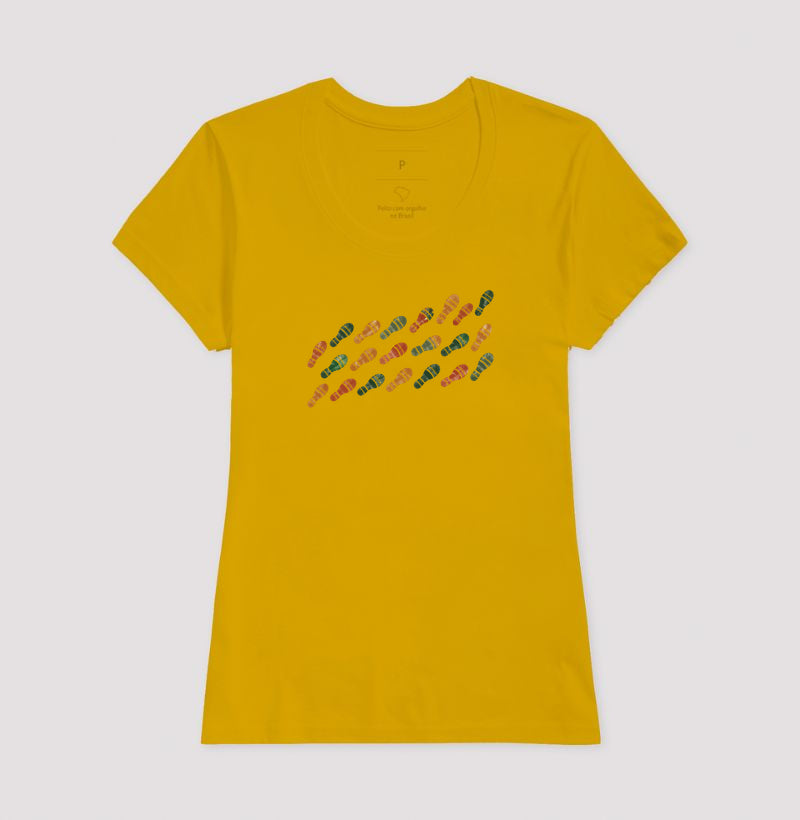 Camiseta Unissex - Passos que Ficaram, Feminino, Amarelo
