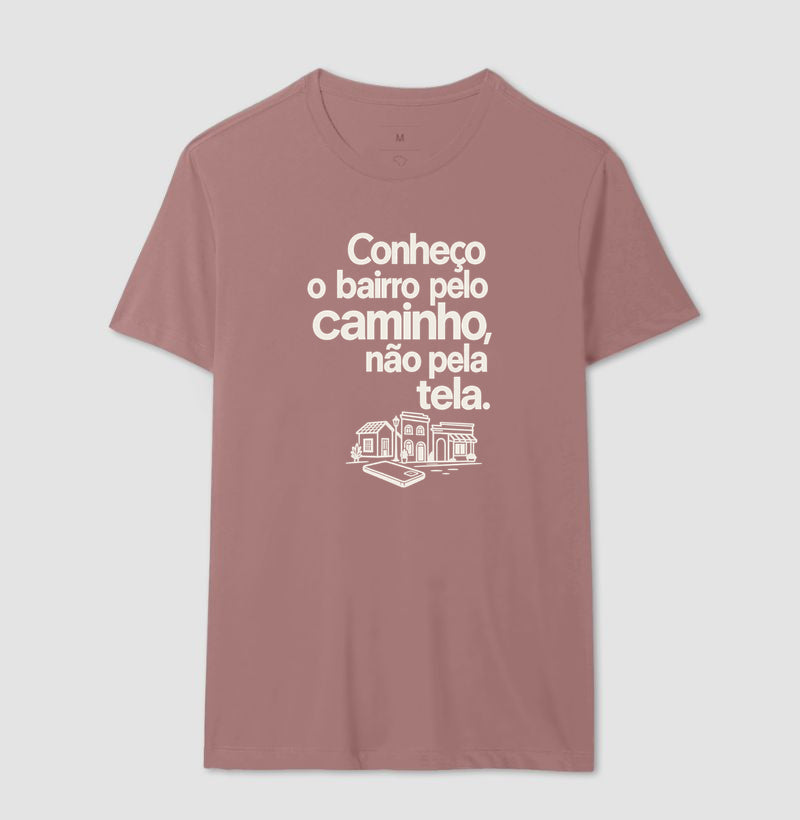 Camiseta Unissex - Caminho Sem Tela, Masculino, Rosa