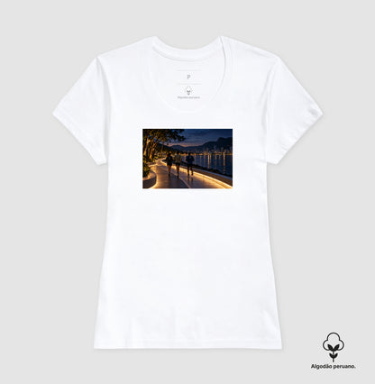 Camiseta Algodão Peruano - Noite Refletiva, Feminino, Branca