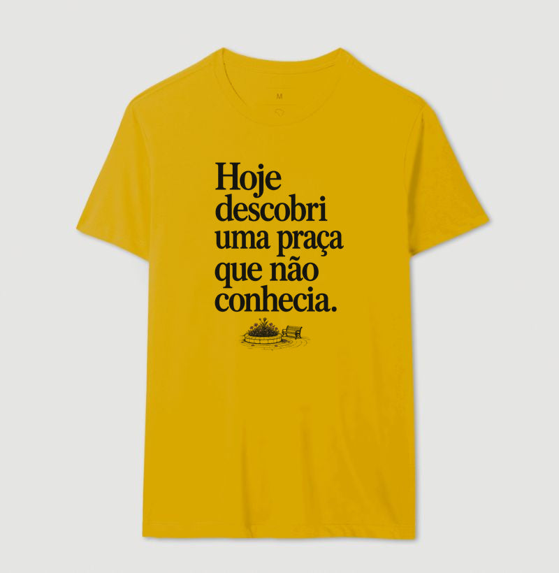 Camiseta Unissex - Praça Descoberta, Masculino, Amarelo