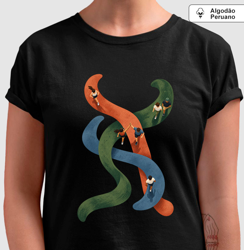 Camiseta Algodão Peruano - Rotas que se Cruzam