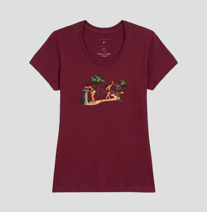 Camiseta Unissex - Primeiro Longão, Feminino, Bordeaux