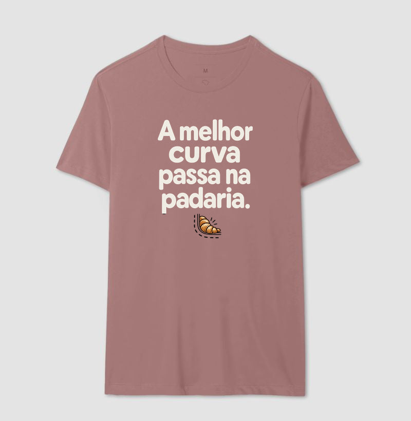 Camiseta Unissex - Curva da Padaria, Masculino, Rosa