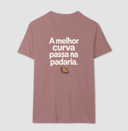 Camiseta Unissex - Curva da Padaria, Masculino, Rosa