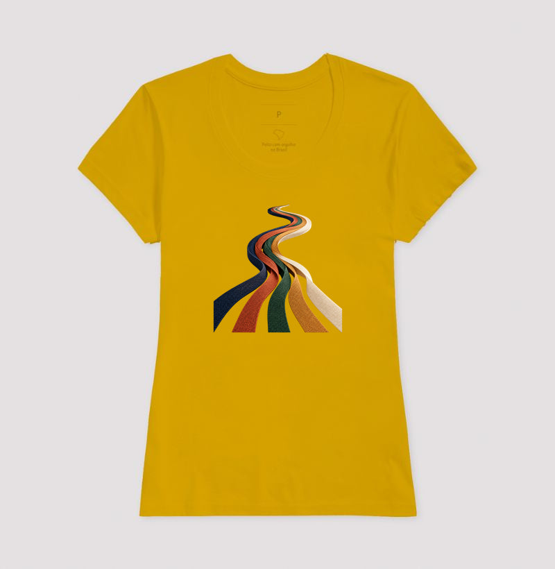 Camiseta Unissex - Quilômetros Compartilhados, Feminino, Amarelo