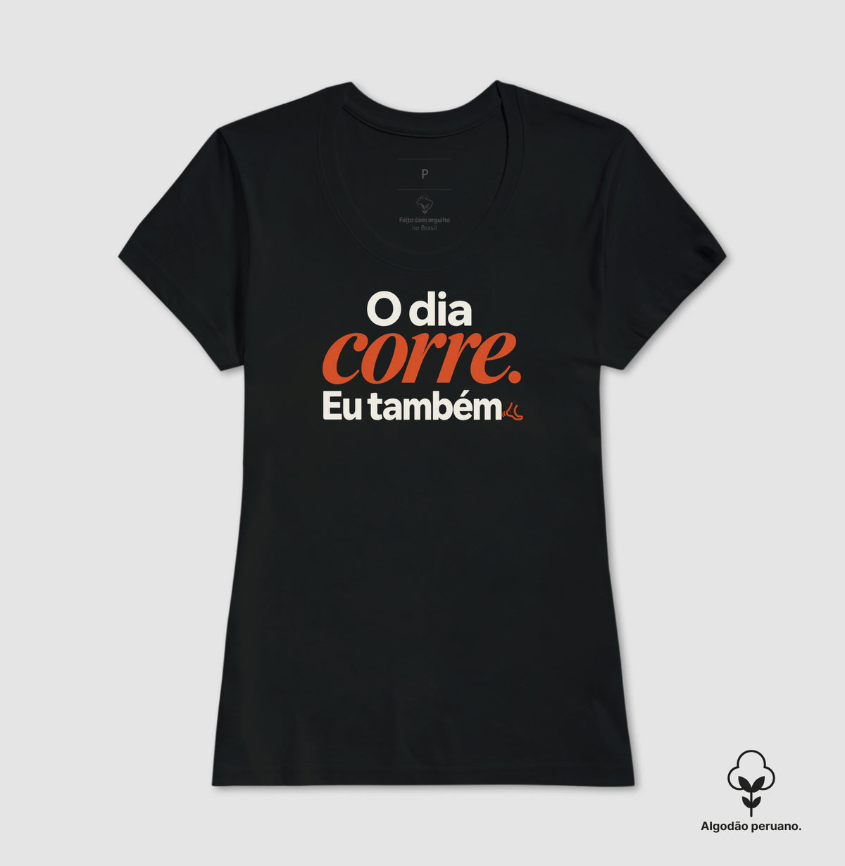Camiseta Algodão Peruano - O Dia e Eu, Feminino, Preta