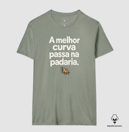 Camiseta Algodão Peruano - Curva da Padaria, Masculino, Verde Oliva