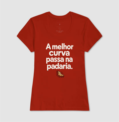 Camiseta Unissex - Curva da Padaria, Feminino, Vermelho